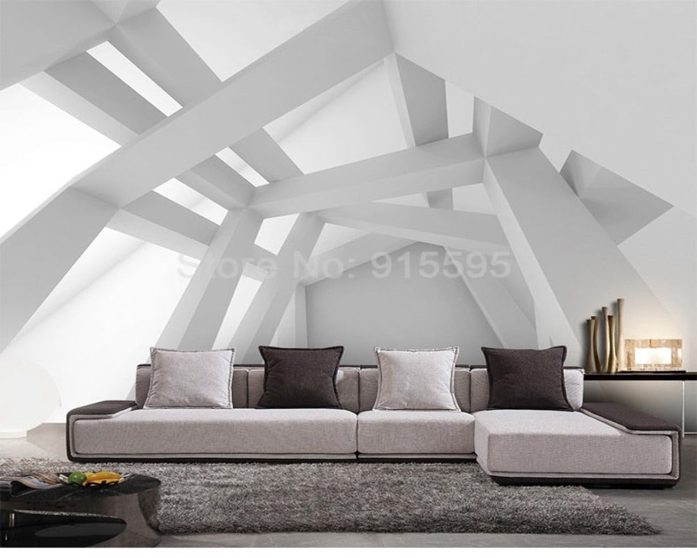 3D Wallpaper Geometric Ceiling